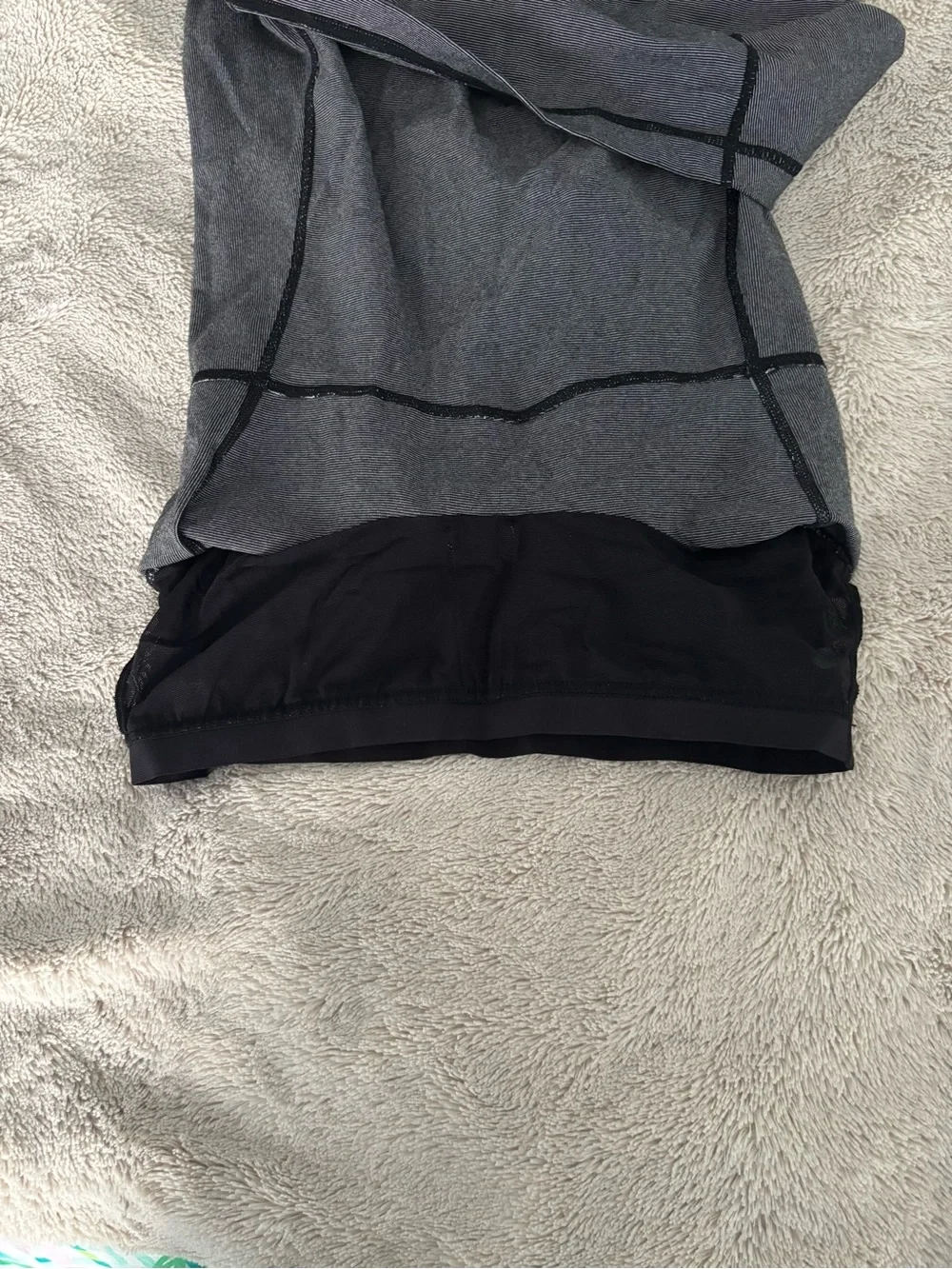 Lululemon Scoop Neck Tank in White Black Microstripe/Black